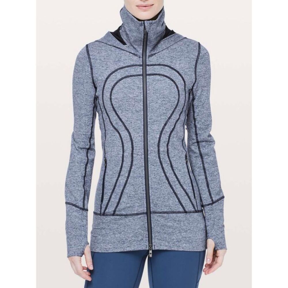 Lululemon Stride Heathered Charcoal Lightweight Yoga Zip Up Jacket Women's 4US